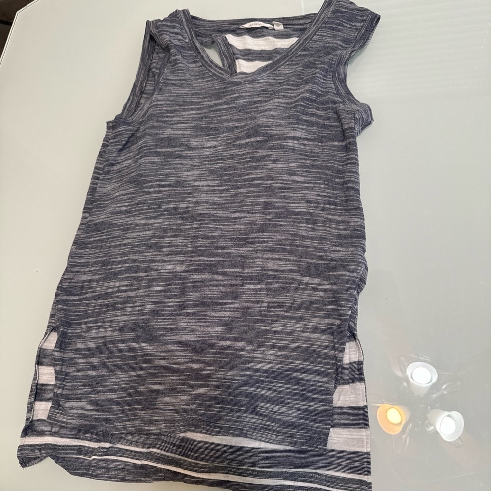 Athleta Blue White Racer back M Medium Tank Top S20